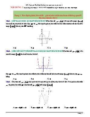 Ôn tập trực tuyến - Nội dung 3: Các dạng toán max min thường gặp trong kỳ thi THPT Quốc gia - Nguyễn Thị Kim Cương