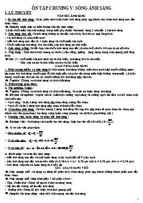 Ôn tập Vật lý Lớp 12 - Chương V: Sóng ánh sáng