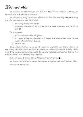 Tài liệu luyện thi THPT Quốc gia năm 2020 môn Vật lý