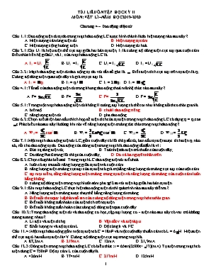 Tài liêu ôn tập học kỳ II môn Vật lí Lớp 12 - Năm học 2019-2020