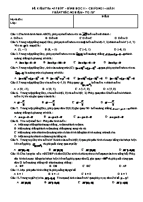 Bộ đề kiểm tra 1 tiết Chương I môn Hình học Lớp 11 (Có đáp án)