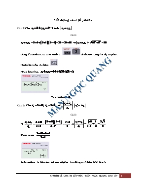 Chuyên đề: Cực trị số phức - Mẫn Ngọc Quang