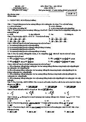 Đề kiểm tra 1 số 5 môn Hình học Lớp 11 - Mã đề 118