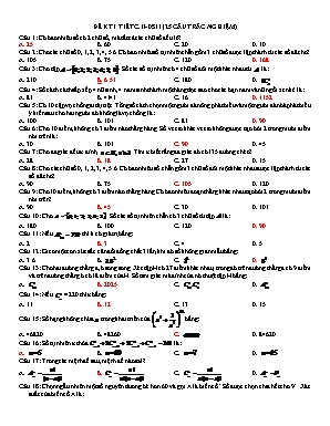 Đề kiểm tra 1 tiết Chương 2 môn Đại số Lớp 11 (Kèm đáp án)