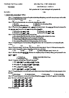 Đề kiểm tra 1 tiết Chương 2+3 môn Hình học Lớp 11 - Trường THPT Giai Xuân (Có đáp án)