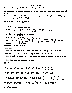 Đề kiểm tra 15 phút môn Đại số Lớp 11 (Có đáp án)