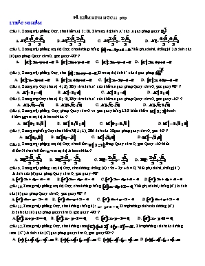 Đề kiểm tra chương Phương trình mặt phẳng môn Hình học Lớp 11
