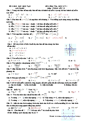 Đề kiểm tra học kỳ I môn Toán Lớp 12 - Mã đề 001 - Sở giáo dục và đào tạo An Giang (Kèm đáp án)