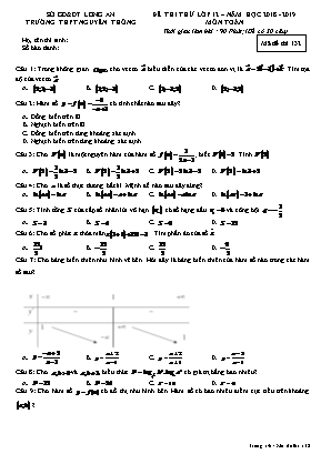 Đề thi thử môn Toán Lớp 12 THPT - Mã đề 132 - Năm học 2018-2019 - Trường THPT Nguyễn Thông