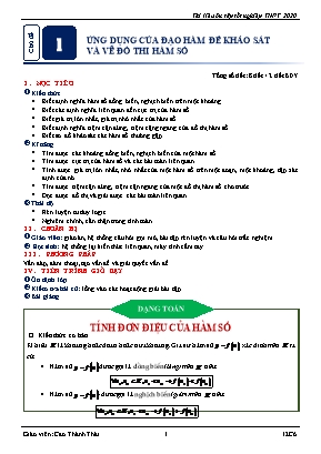 Tài liệu ôn tập Tốt nghiệp THPT môn Toán năm 2020 - Cao Thành Thái