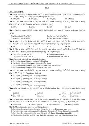 Tuyển tập 19 đề ôn tập kiểm tra Chương 2 môn Hình học Lớp 11 - Nguyễn Bảo Vương