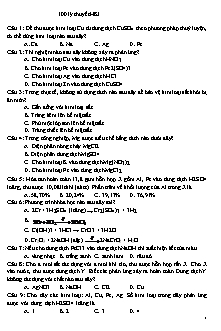 100 Câu hỏi lý thuyết ôn tập học kỳ I môn Hóa học Lớp 12