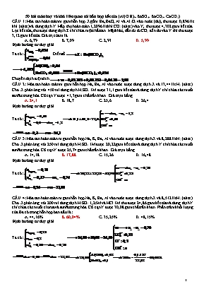 50 Bài toán hay và khó liên quan tới hỗn hợp kết tủa (Al(OH)3; BaSO4; BaCO3; CaCO3)