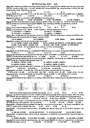 7 Đề thi thử THPT Quốc gia môn Hóa học