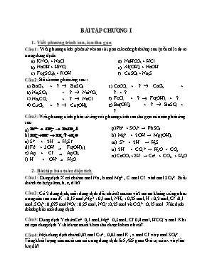 Bài tập Chương I môn Hóa học Lớp 11