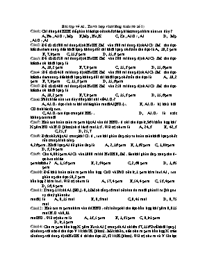 Bài tập Hóa học Lớp 12: Al, Zn và hợp chất lưỡng tính