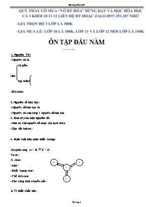 Bài tập ôn tập Hóa học Khối 10