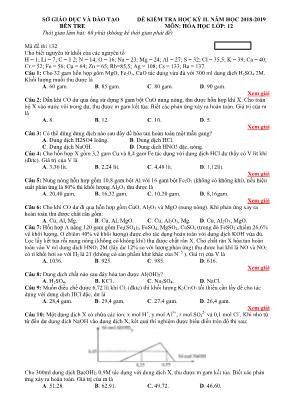 Bộ đề kiểm tra học kỳ II môn Hóa học Lớp 12