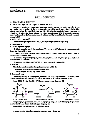 Các chuyên đề luyện thi THPT Quốc gia môn Hóa học - Chuyên đề 2: Cacbohiđrat