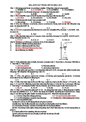 Câu hỏi Hóa hữu cơ trong đề thi THPT Quốc gia năm 2019 (Kèm đáp án)