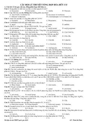 Câu hỏi lý thuyết tổng hợp Hóa hữu cơ Lớp 12 - Trần Bá Phúc