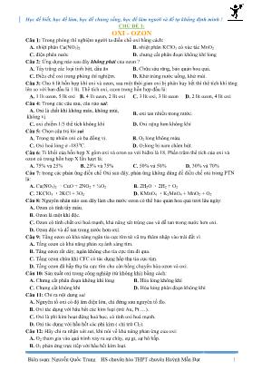 Chuyên đề câu hỏi trắc nghiệm Hóa học Lớp 10 - Chương: Oxi - Lưu huỳnh - Nguyễn Quốc Trung