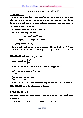 Chuyên đề Hóa học 12: Bài toán CO2 – SO2 tác dụng với kiềm