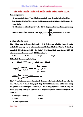Chuyên đề Hóa học 12: Nhiệt nhôm và điện phân nóng chảy Al2O3