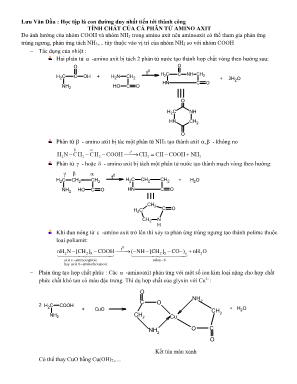 Chuyên đề Hóa học Lớp 12: Tính chất của cả phân tử amino axit - Lưu Văn Dầu