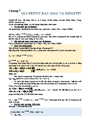 Chuyên đề luyện thi THPT Quốc gia môn Hóa học - Chương 7: Quy peptit ban đầu về đipeptit