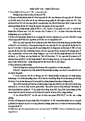 Chuyên đề luyện thi THPT Quốc gia môn Hóa học Lớp 12: Thuyết VB - Thuyết MO
