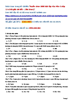 Chuyên đề luyện thi THPT Quốc gia môn Hóa học - Thủy phân