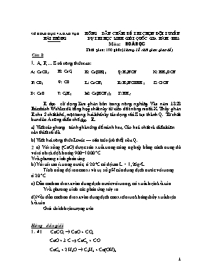 Đáp án đề thi chọn đội tuyển dự thi học sinh giỏi Quốc gia môn Hóa học Lớp 12 năm 2005 - Đề 1 - Sở giáo dục và đào tạo Hải Phòng