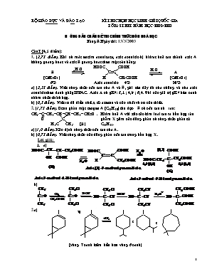 Đáp án đề thi chọn học sinh giỏi Quốc gia môn Hóa học Lớp 12 THPT (Vô cơ) - Bảng B - Năm học 2002-2003 - Bộ giáo dục và đào tạo