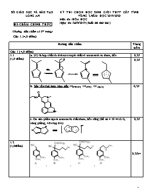 Đáp án đề thi chọn học sinh giỏi THPT cấp tỉnh vòng 2 môn Hóa học - Buổi thi thứ hai - Năm học 2019-2020 - Sở giáo dục và đào tạo Long An