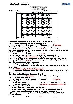 Đề cương ôn tập thi THPT Quốc gia môn Hóa học năm 2018