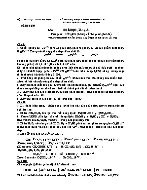 Đề dự bị kỳ thi học sinh giỏi Quốc gia môn Hóa học (Vô cơ) Lớp 12 THPT - Bảng A - Năm học 2001-2002 - Bộ giáo dục và đào tạo