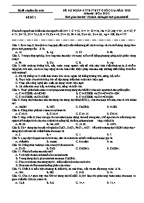 Đề dự đoán kỳ thi THPT Quốc gia môn Hóa học năm 2020 - Đề số 2 (Có đáp án)