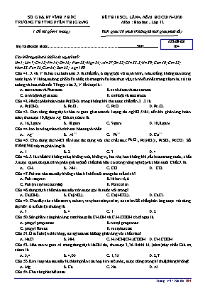 Đề khảo sát chất lượng lần 4 môn Hóa học Lớp 12 - Mã đề 104 - Năm học 2019-2020 - Trường THPT Nguyễn Thị Giang