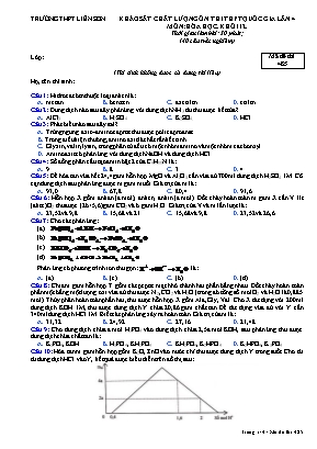 Đề khảo sất chất lượng ôn thi THPT Quốc gia lần 4 môn Hóa học Lớp 12 - Mã đề 485 - Trường THPT Liên Sơn