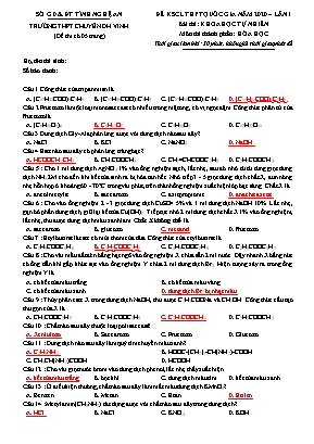 Đề khảo sát chất lượng THPT Quốc gia môn Hóa học lần 1 năm 2020 - Trường THPT chuyên Đại học Vinh (Kèm đáp án)