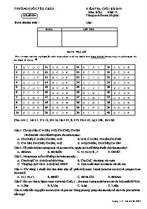 Đề kiểm tra cuối hè môn Hóa học Lớp 12 năm 2019 - Mã đề 004 - Trường Quốc tế Á Châu