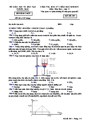 Đề kiểm tra học kỳ I môn Hóa học Lớp 11 - Mã đề 304 - Năm học 2018-2019 - Sở giáo dục và đào tạo Quảng Nam