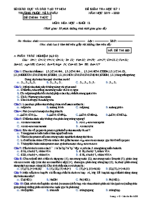 Đề kiểm tra học kỳ I môn Hóa học Lớp 12 - Mã đề 680 - Năm học 2019-2020 - Trường quốc tế Á Châu