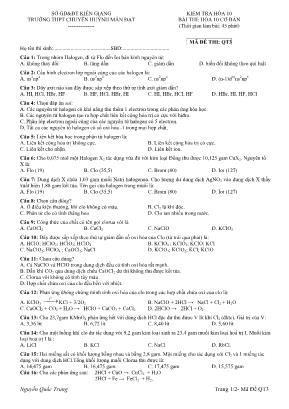Đề kiểm tra môn Hóa học Lớp 10 (Cơ bản) - Mã đề QT3 - Trường THPT Huỳnh Mẫn Đạt