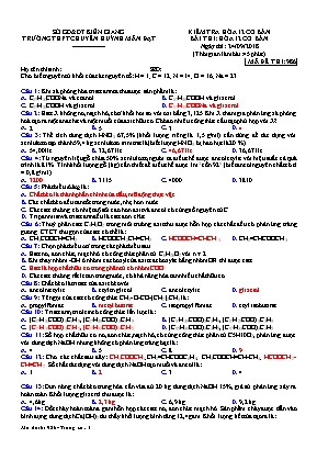 Đề kiểm tra môn Hóa học Lớp 12 cơ bản - Mã đề 986 - Năm học 2018-2019 - Trường THPT chuyên Huỳnh Mẫn Đạt (Kèm đáp án)