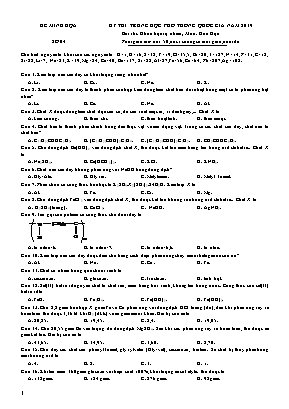 Đề minh họa thi THPT Quốc gia môn Hóa học năm 2019 - Đề số 04 (Có đáp án)