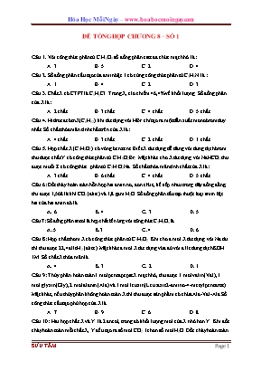 Đề ôn tập Chương 8 môn Hóa học Lớp 12