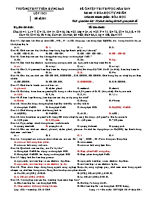 Đề ôn tập thi THPT Quốc gia môn Hóa học năm 2019 - Đề số 001 - Trường THPT Trần Hưng Đạo (Kèm đáp án)