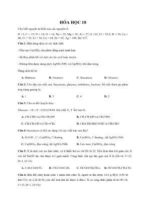 Đề ôn thi THPT Quốc gia môn Hóa học - Đề 18